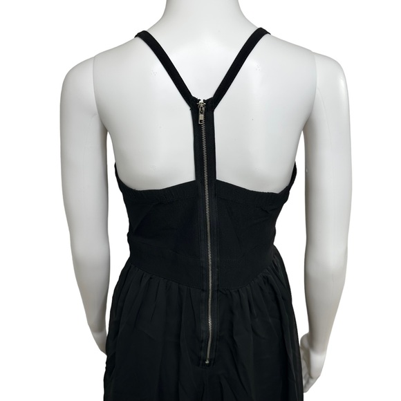 TRIXXI Black Hi Low Strappy Party Dress Size 11 Lined Tulle T-Back Witchy Goth - Picture 10 of 14